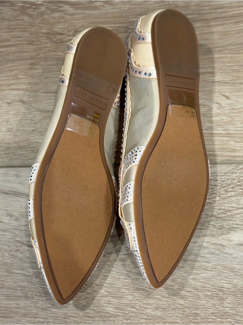 Copper Key Ritzie Butterfly Cream Rhinestone Ballet Flat - Picture 4 of 5